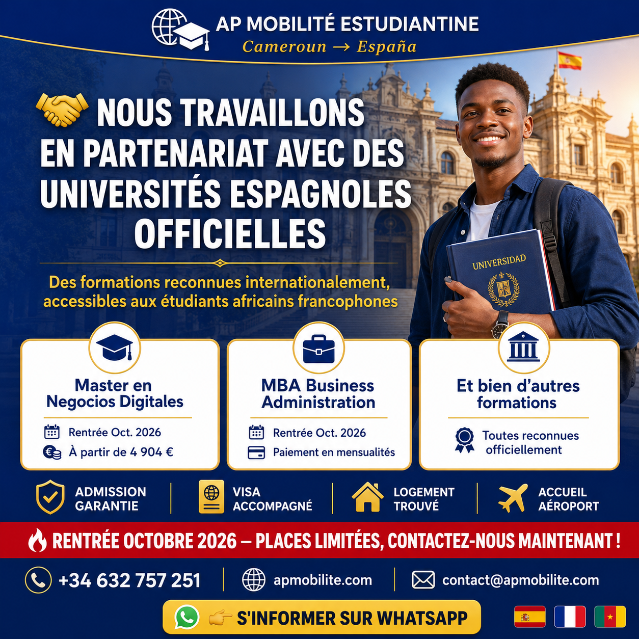 Partenariats avec des universités espagnoles officielles